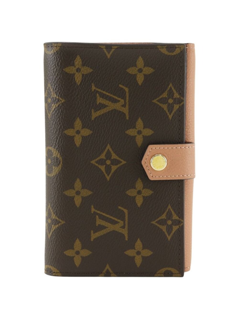 Louis Vuitton Portefeuille Pallas Compact Monogram Canvas Calfskin Brown Pink